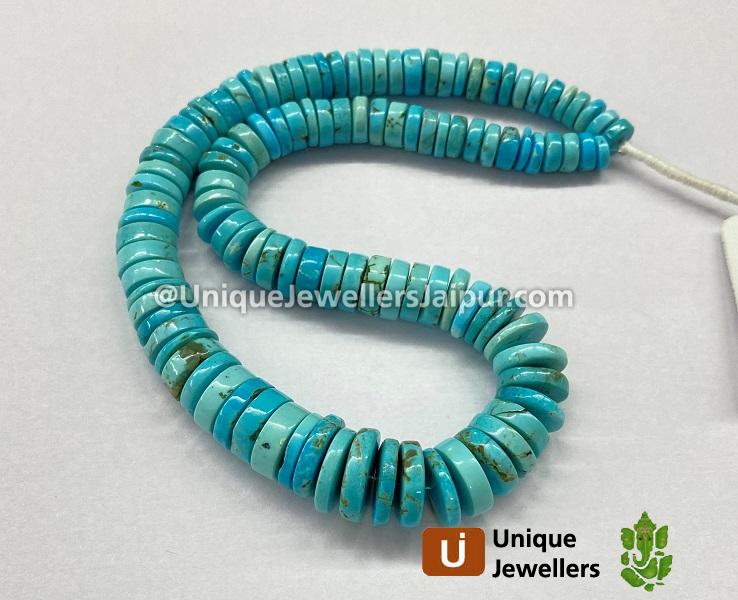 Turquoise Arizona Smooth Tyre Beads
